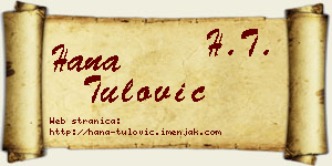 Hana Tulović vizit kartica